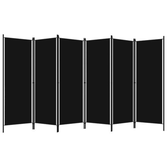 Vidaxl Raumteiler 6 Paneele 300x180 cm Schwarz - 33% Rabatt