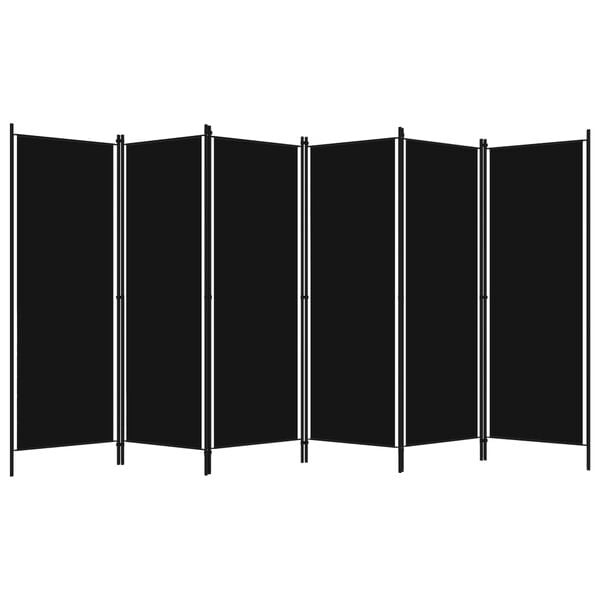 Vidaxl Raumteiler 6 Paneele 300x180 cm Schwarz - 33% Rabatt