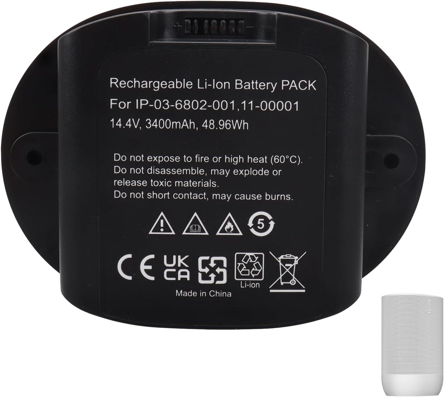 Ersatzakku für Sonos Move 14,4 V 3400 mAh - 34% Rabatt