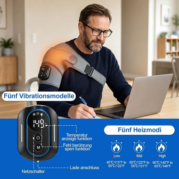 3-in-1 Schultermassagegerät mit Wärme & Vibration - 33% Rabatt