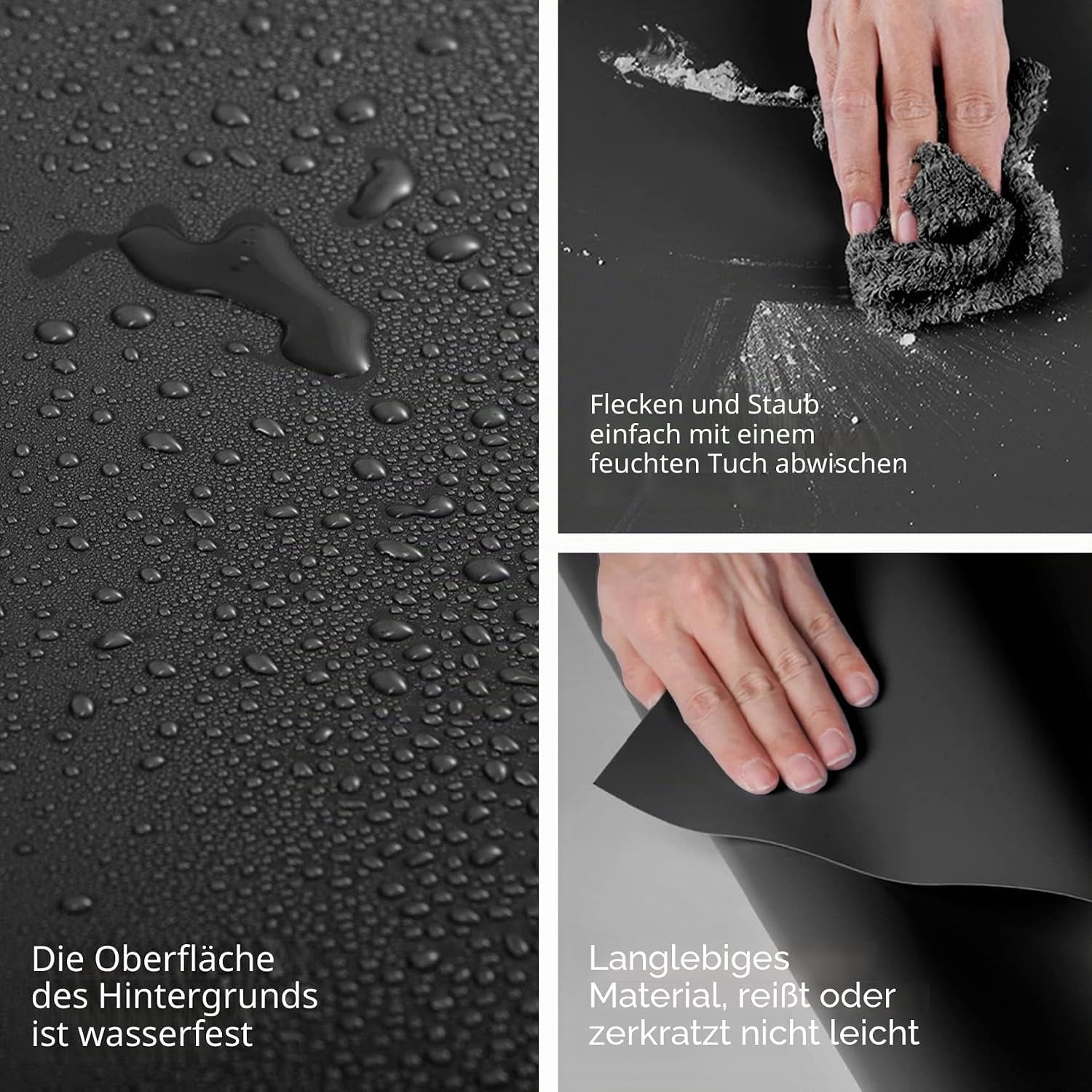 PVC Foto-Hintergrund Schwarz 120x240 cm - Jetzt 32% Rabatt sichern