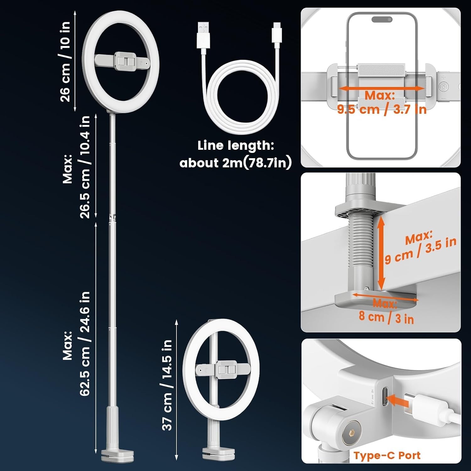 Overhead-Telefonstativ mit 10" Ringlicht - 32% Rabatt