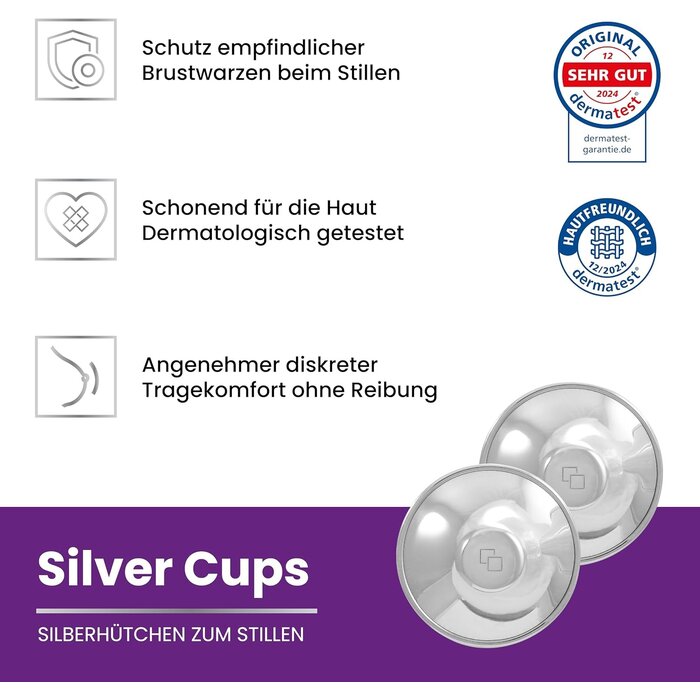 Silberne Brustwarzenschoner - 28% Rabatt - Zur Linderung bei Stillproblemen