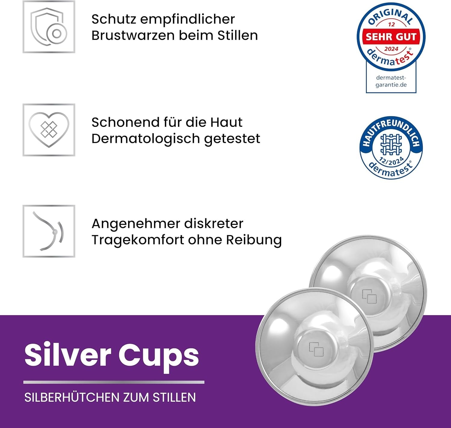 Silberne Brustwarzenschoner - 28% Rabatt - Zur Linderung bei Stillproblemen