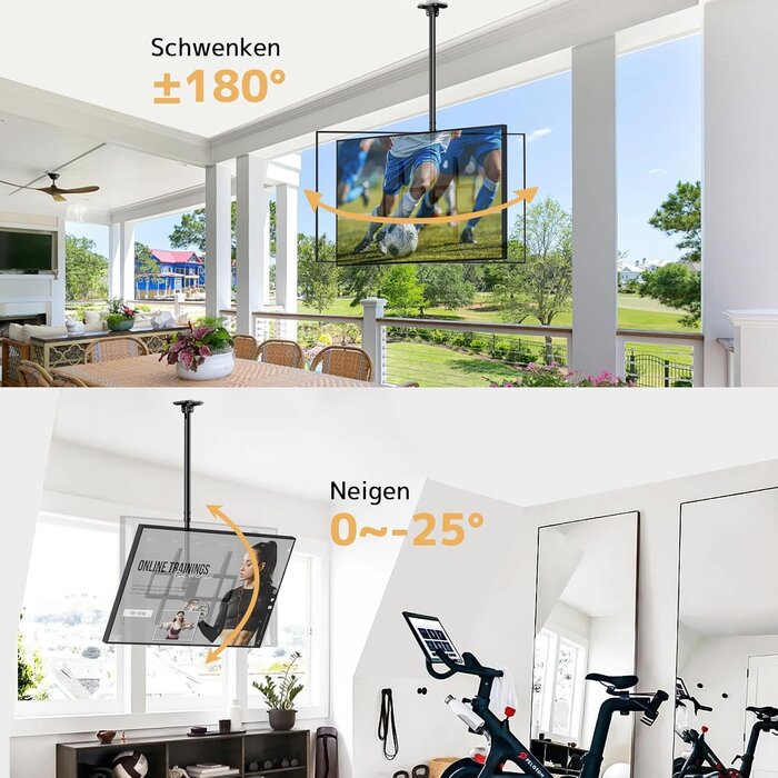 Profi TV-Deckenhalterung 50-100 Zoll, neigbar & höhenverstellbar - 34% Rabatt