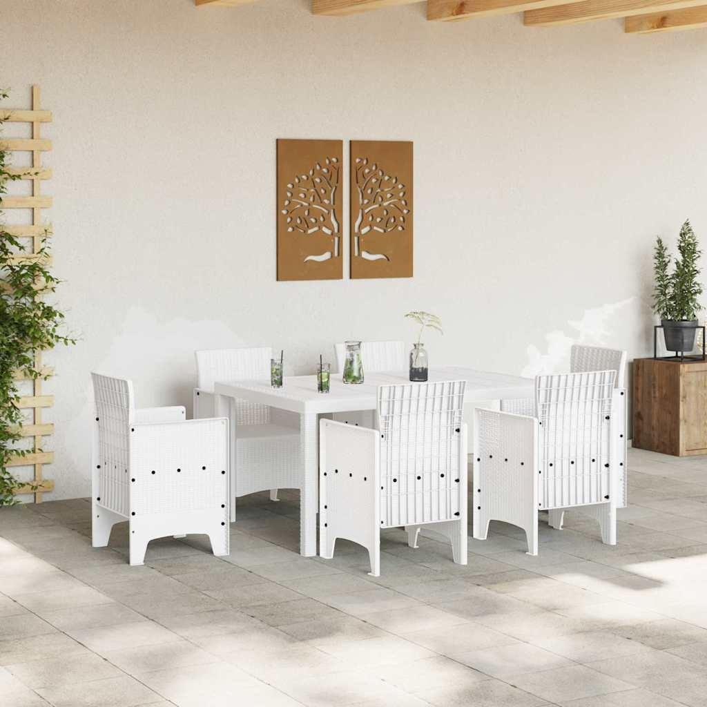 Vidaxl Eleganter Gartentisch Polyrattan Weiß 150x100cm - 35% Rabatt