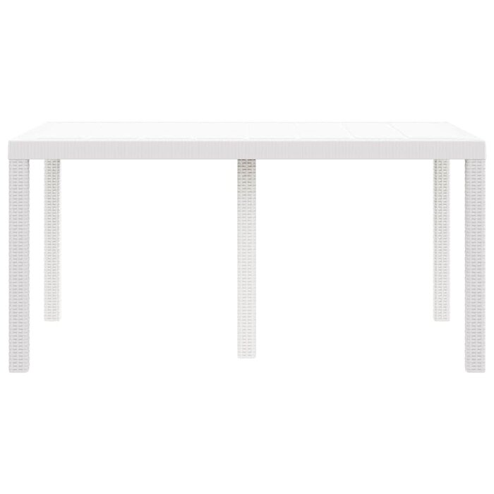 Vidaxl Eleganter Gartentisch Polyrattan Weiß 150x100cm - 35% Rabatt