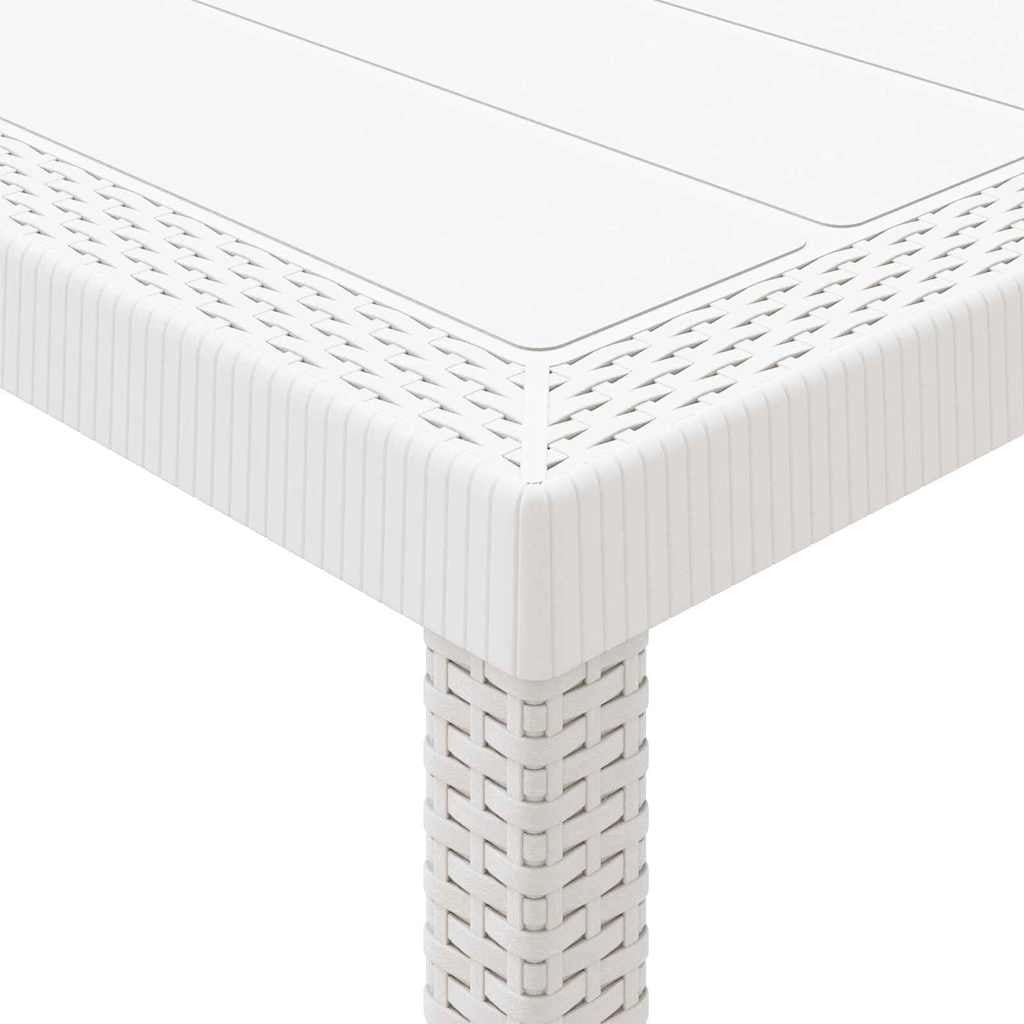 Vidaxl Eleganter Gartentisch Polyrattan Weiß 150x100cm - 35% Rabatt