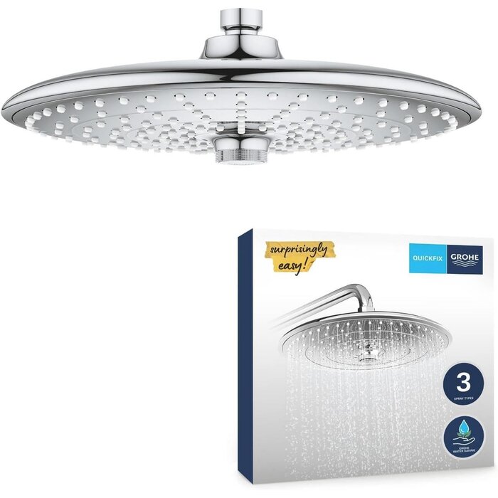 Große Kopfbrause 210 mm Rund Chrom - 34% Rabatt - Ausgepackt