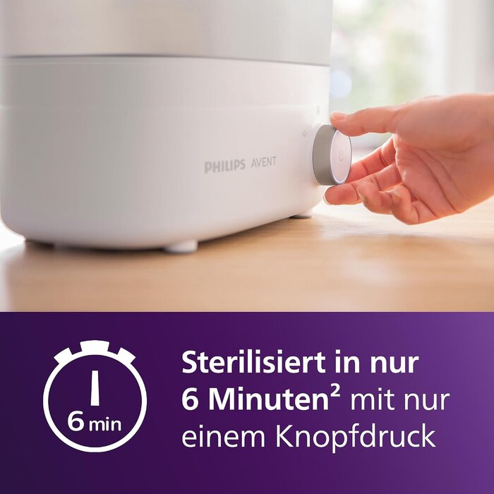 Flaschensterilisator für 6 Babyflaschen - Weiß - 34% Rabatt