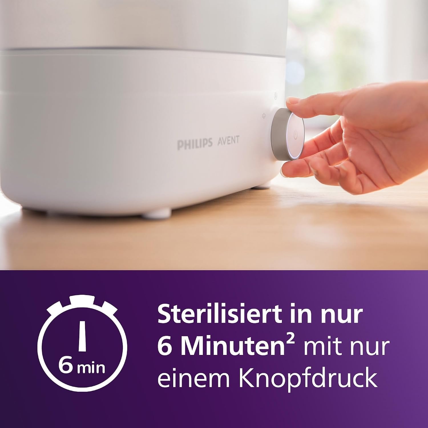 Flaschensterilisator für 6 Babyflaschen - Weiß - 34% Rabatt