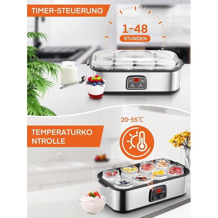 Joghurtbereiter 1440ml mit 8 Gläsern - 33% Rabatt