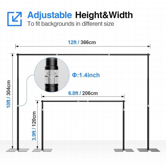 Professionelles Fotohintergrundsystem 3x3,6m - 35% Rabatt