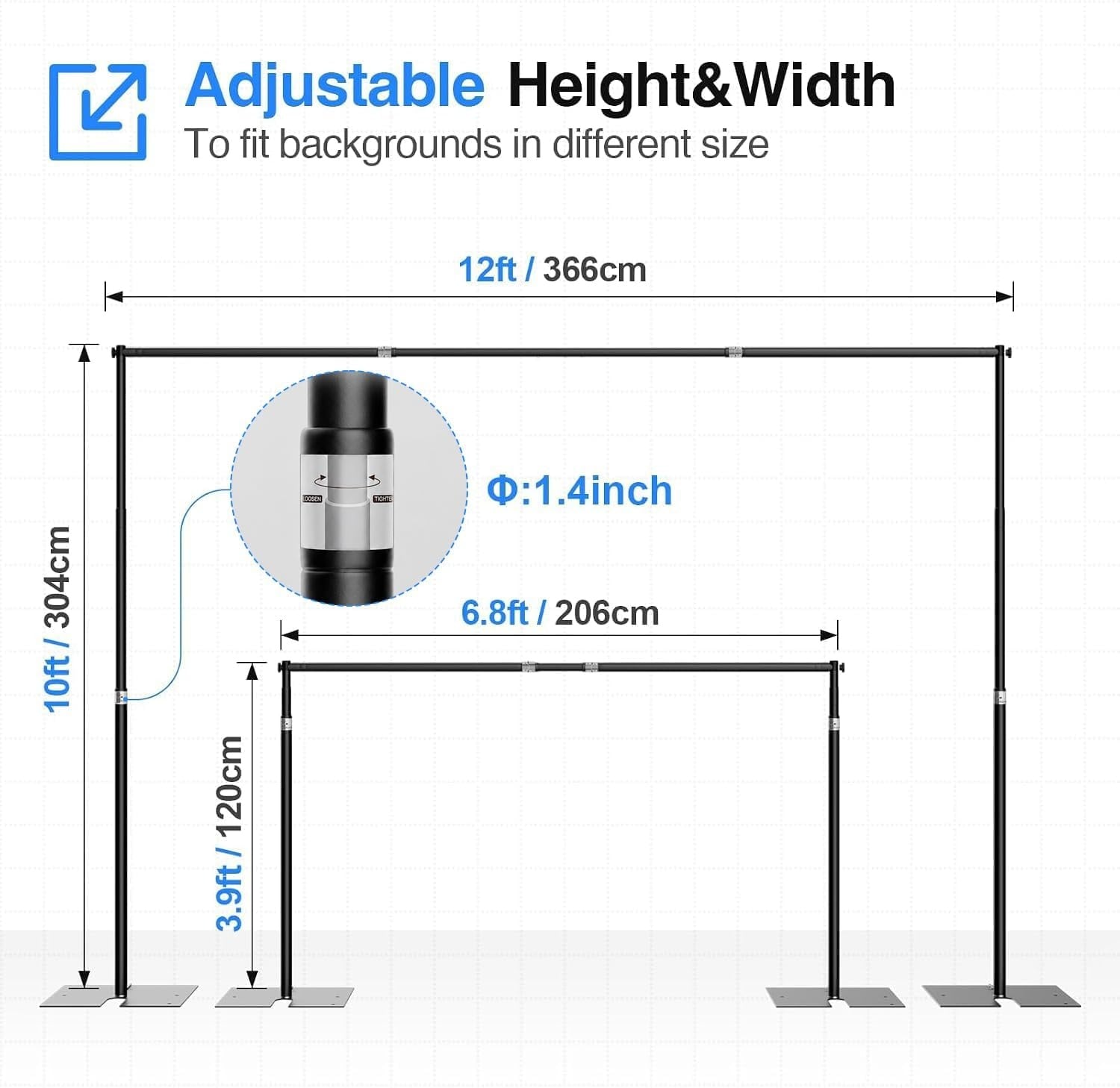 Professionelles Fotohintergrundsystem 3x3,6m - 35% Rabatt