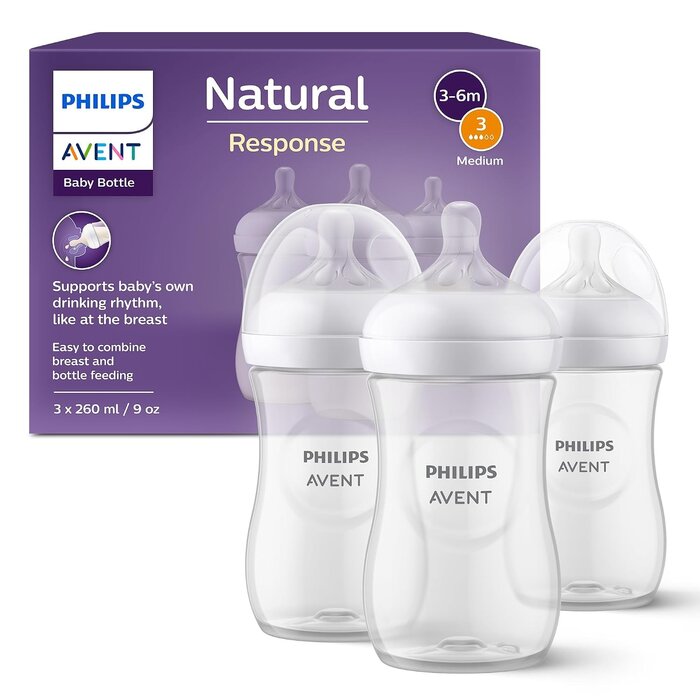 3er-Set Babyflaschen 260 ml Natural Response - 27% Rabatt - BPA-frei