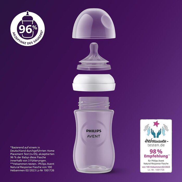 3er-Set Babyflaschen 260 ml Natural Response - 27% Rabatt - BPA-frei
