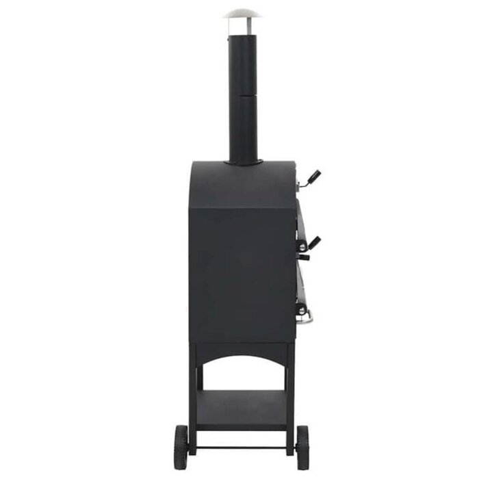 Vidaxl Holzkohle-Pizzaofen inkl. Pizzastein - 35% Rabatt - Schwarz
