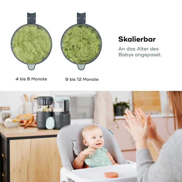 4-in-1 Babynahrungszubereiter, 2 Liter, Grau - 34% Rabatt