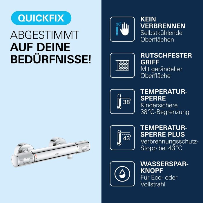 Thermostatische Duscharmatur verchromt - 35% Rabatt - Ausgepackt & Neuwertig