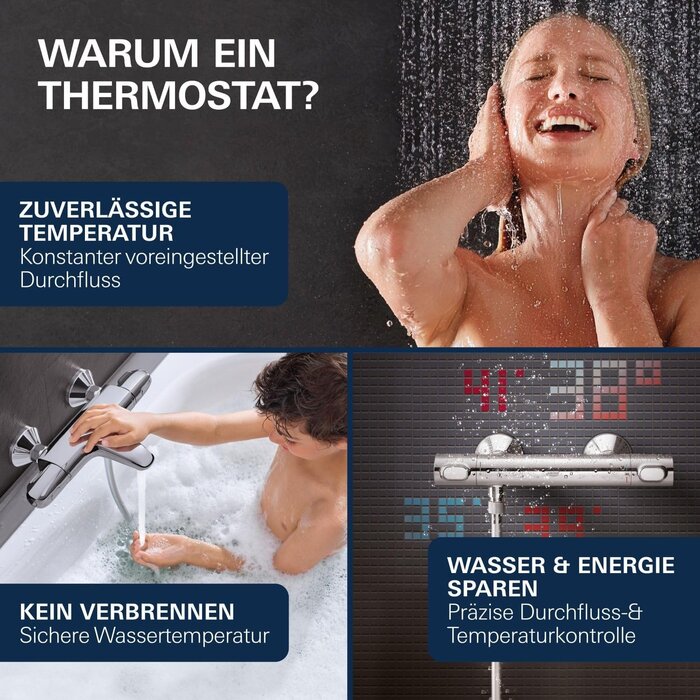 Thermostatische Duscharmatur verchromt - 35% Rabatt - Ausgepackt & Neuwertig