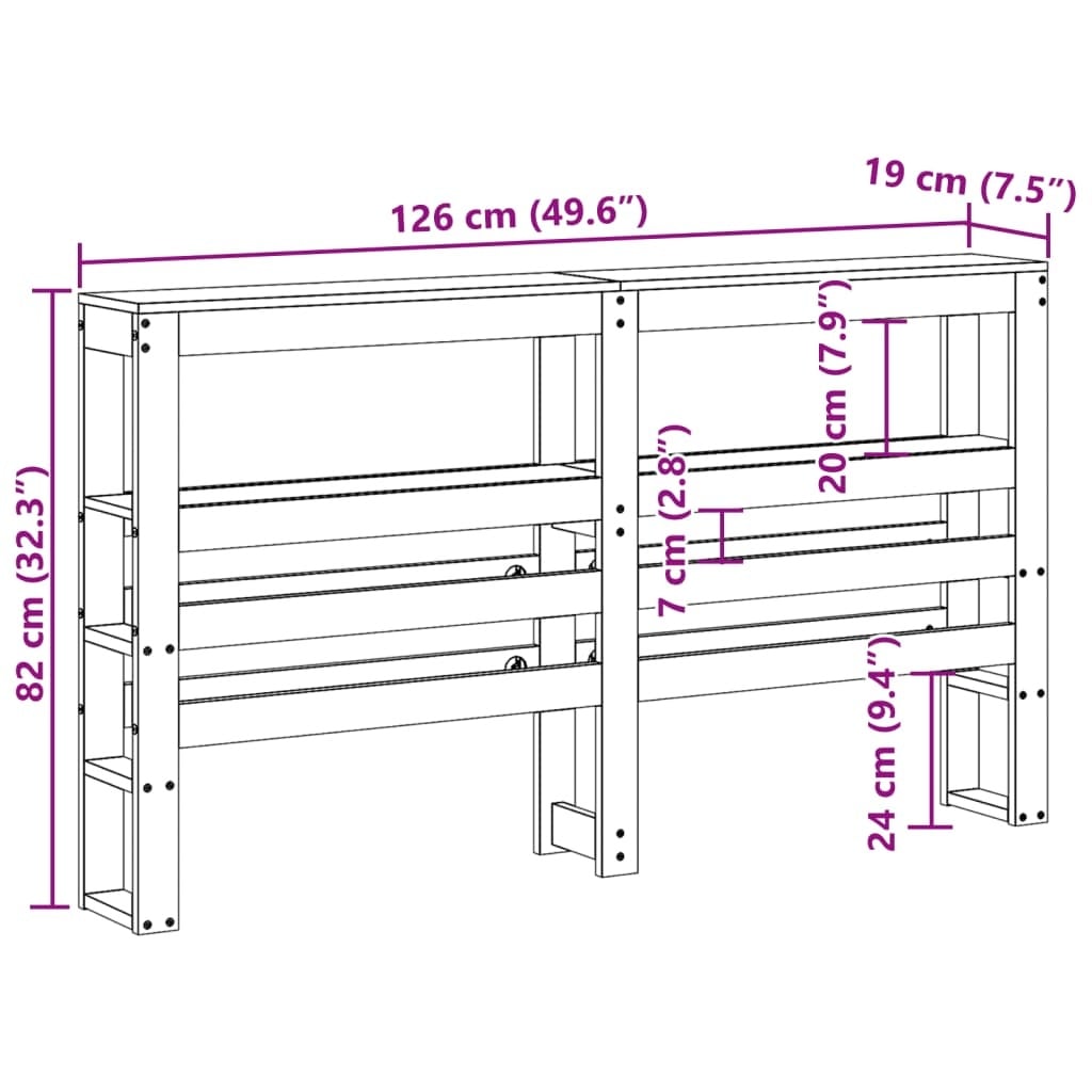 Vidaxl Kopfteil für 120 cm Bett aus Kiefernholz - 34% Rabatt - Ausgepackt