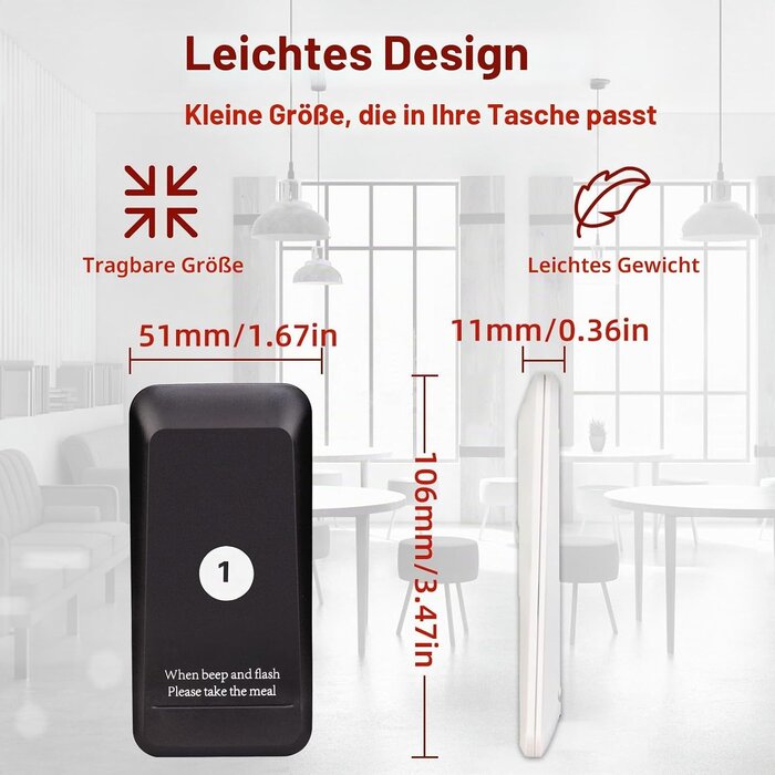 Drahtloses Pagersystem für Gastronomie, 32 Empfänger, 30% Rabatt
