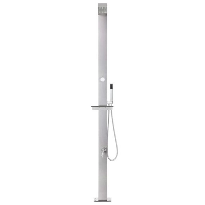 Vidaxl Edelstahl-Gartendusche 220 cm - mit Handbrause & Fußhahn - 35% Rabatt