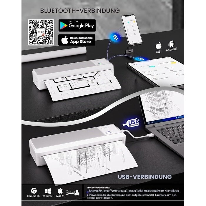 Mobiler A4 Thermodrucker - Bluetooth & USB - 29% Rabatt