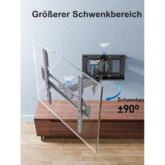 Vollbewegliche TV-Wandhalterung 26-60 Zoll, 40 kg, VESA 400x400 - 31% Rabatt