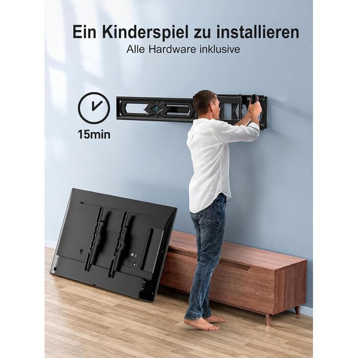Vollbewegliche TV-Wandhalterung 26-60 Zoll, 40 kg, VESA 400x400 - 31% Rabatt