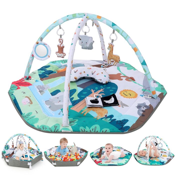 Bunte Baby-Spieldecke mit Spielebogen - 33% Rabatt