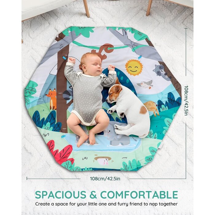 Bunte Baby-Spieldecke mit Spielebogen - 33% Rabatt