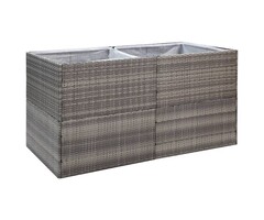 Vidaxl Großer Polyrattan Pflanzkübel 157x80x80 cm Grau - 52% Rabatt