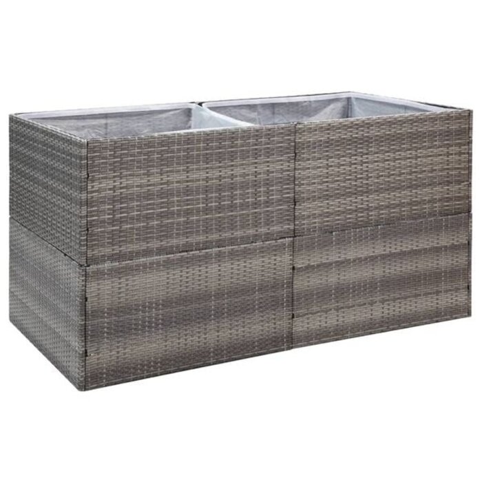 Vidaxl Großer Pflanzkübel 157x80x80 cm aus Polyrattan Grau - 35% Rabatt
