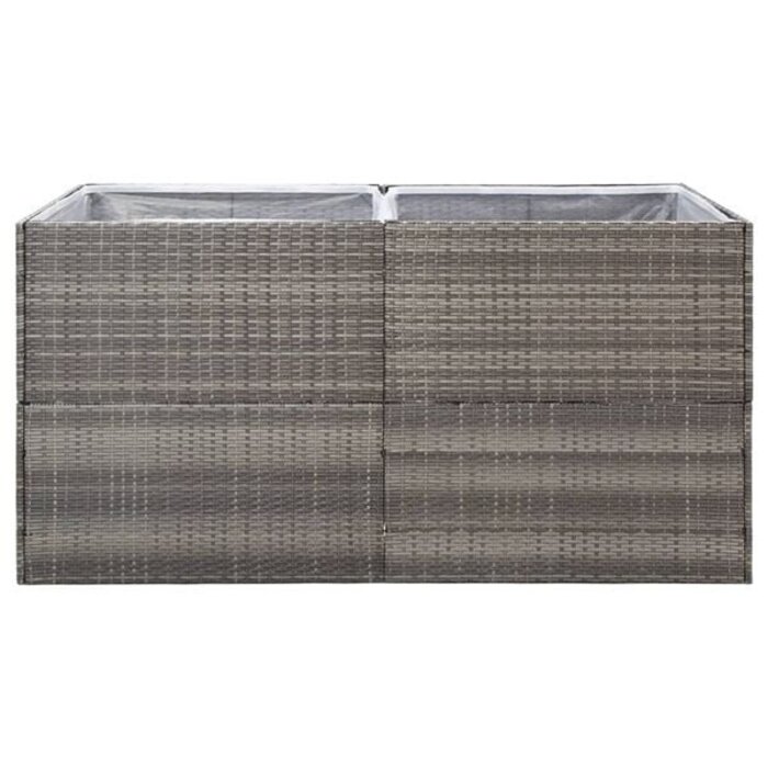Vidaxl Großer Pflanzkübel 157x80x80 cm aus Polyrattan Grau - 35% Rabatt