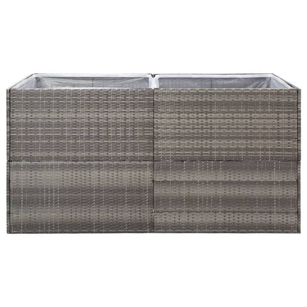 Vidaxl Großer Pflanzkübel 157x80x80 cm aus Polyrattan Grau - 35% Rabatt