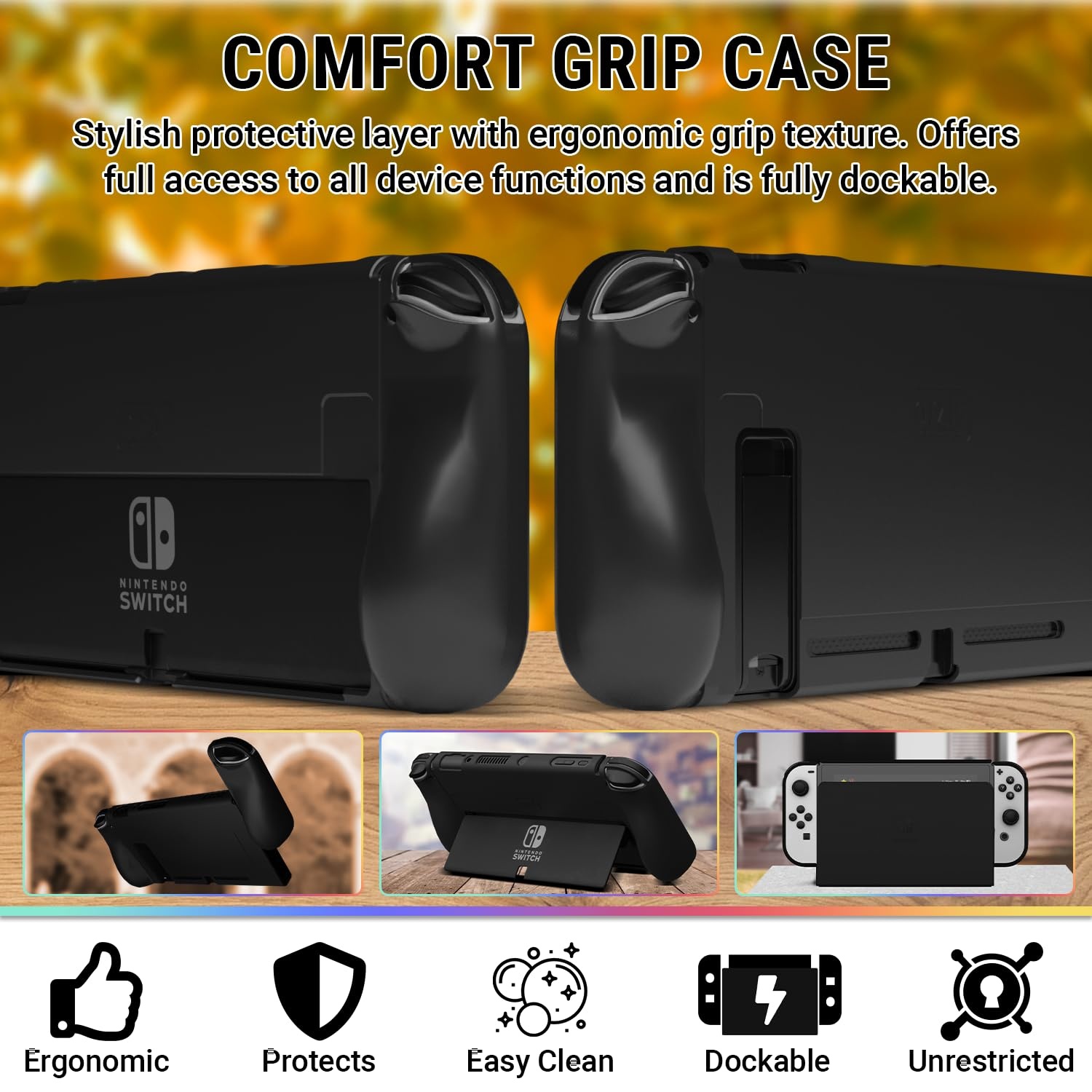 Nintendo Switch Zubehör-Set 34% Rabatt - Tasche, Panzerglas, Grip-Case, Schwarz