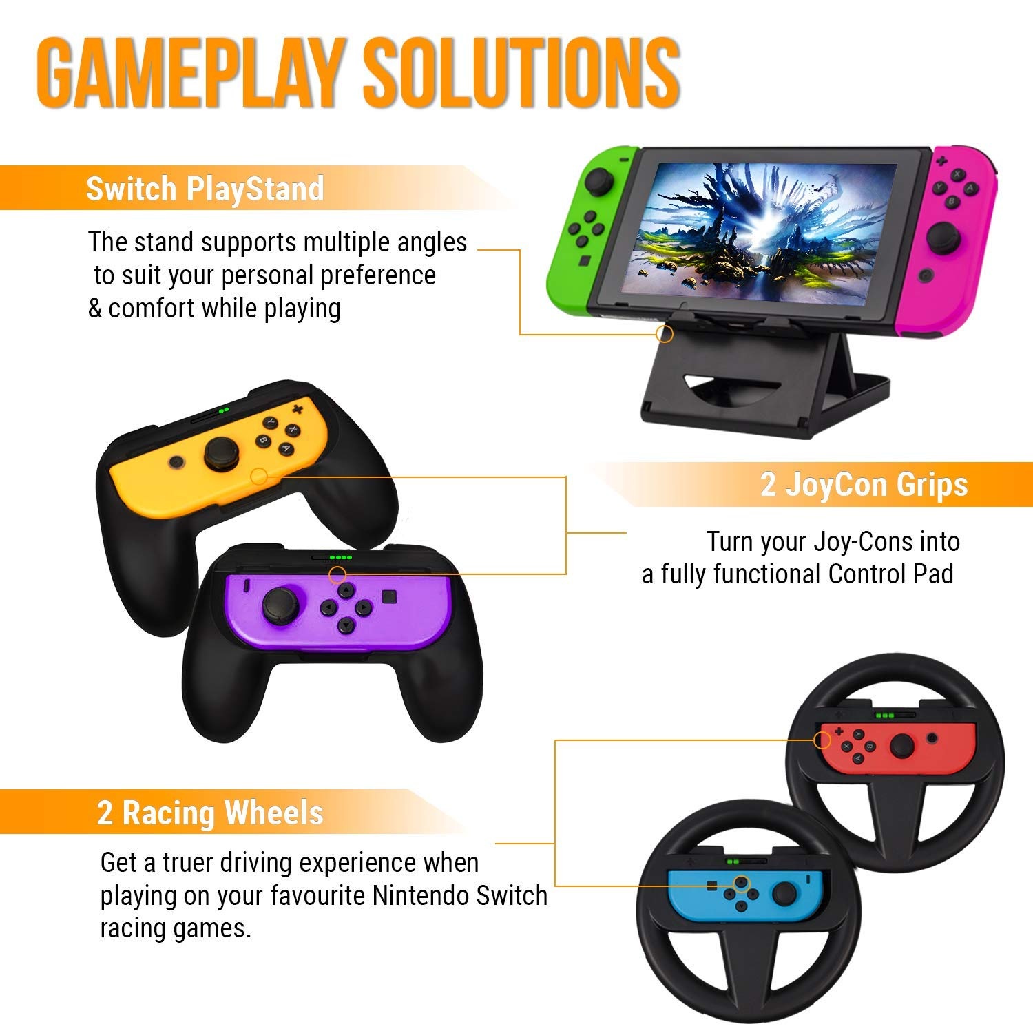 Nintendo Switch Zubehör-Set 34% Rabatt - Tasche, Panzerglas, Grip-Case, Schwarz