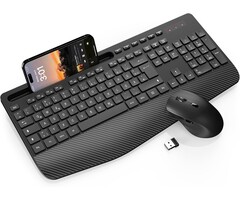 Kabelloses Tastatur-Maus-Set QWERTZ mit Handballenauflage - 45% Rabatt