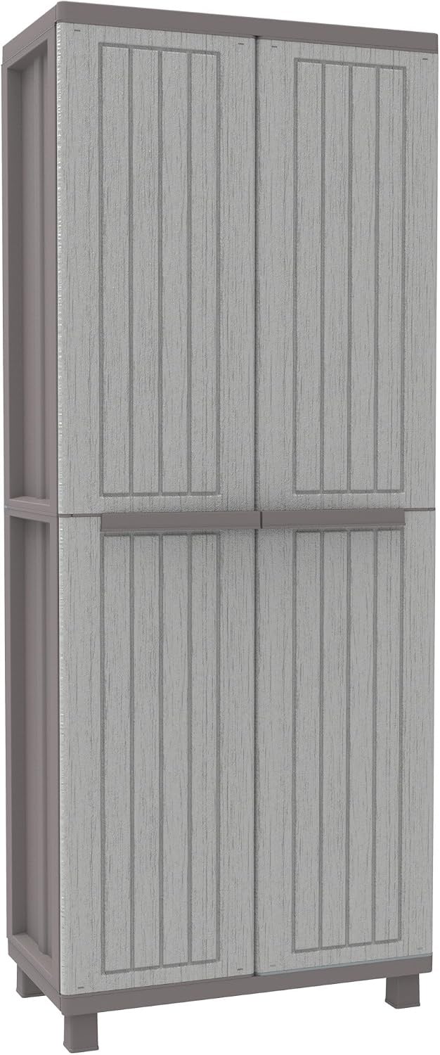 Kunststoff-Schrank 68x37,5x170cm, taubengrau - 34% Rabatt