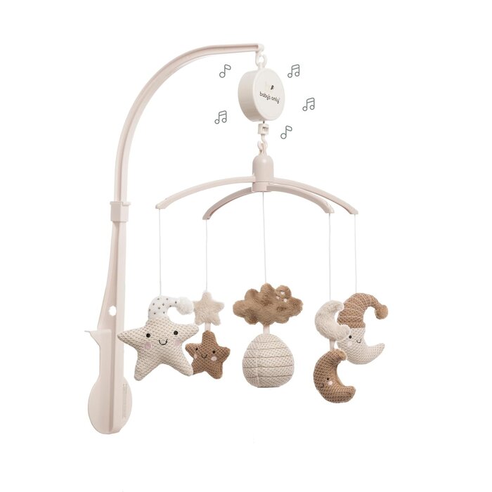 Babymobil mit Strickfiguren - Clay/Warm Linen - 33% Rabatt