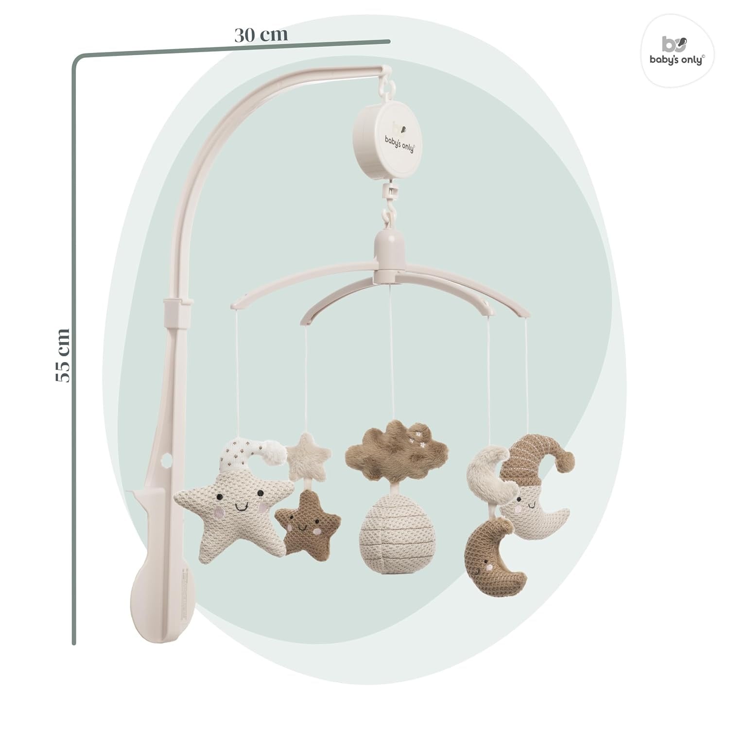 Babymobil mit Strickfiguren - Clay/Warm Linen - 33% Rabatt