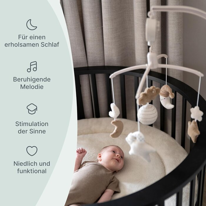 Babymobil mit Strickfiguren - Clay/Warm Linen - 33% Rabatt