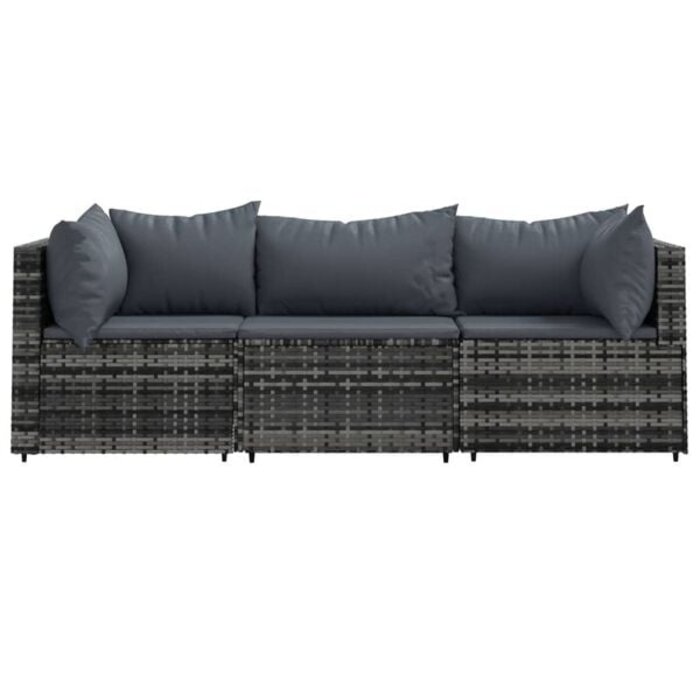 Vidaxl 3-teiliges Loungeset aus Poly-Rattan Grau - 35% Rabatt