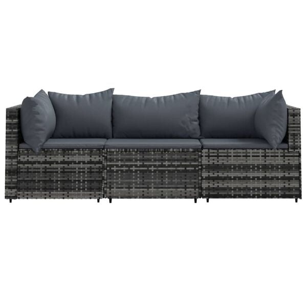 Vidaxl 3-teiliges Loungeset aus Poly-Rattan Grau - 35% Rabatt