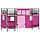Hochbett Kinderbett 90x190cm Schwarz Pink - 35% Rabatt