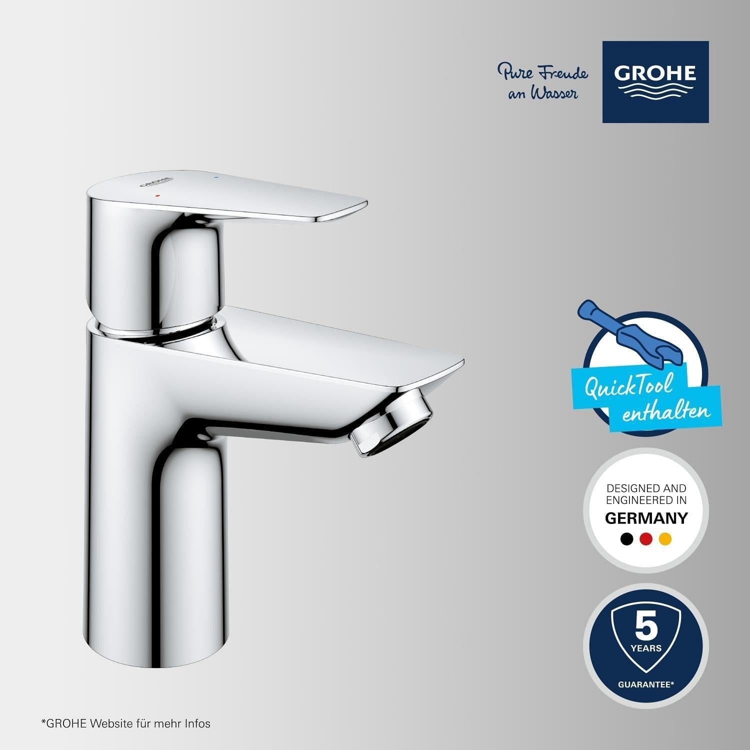 Waschtischarmatur 15 cm, chrom, wassersparend - 34% Rabatt