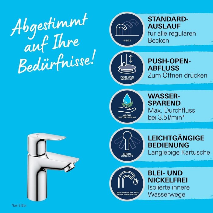 Waschtischarmatur 15 cm, chrom, wassersparend - 34% Rabatt