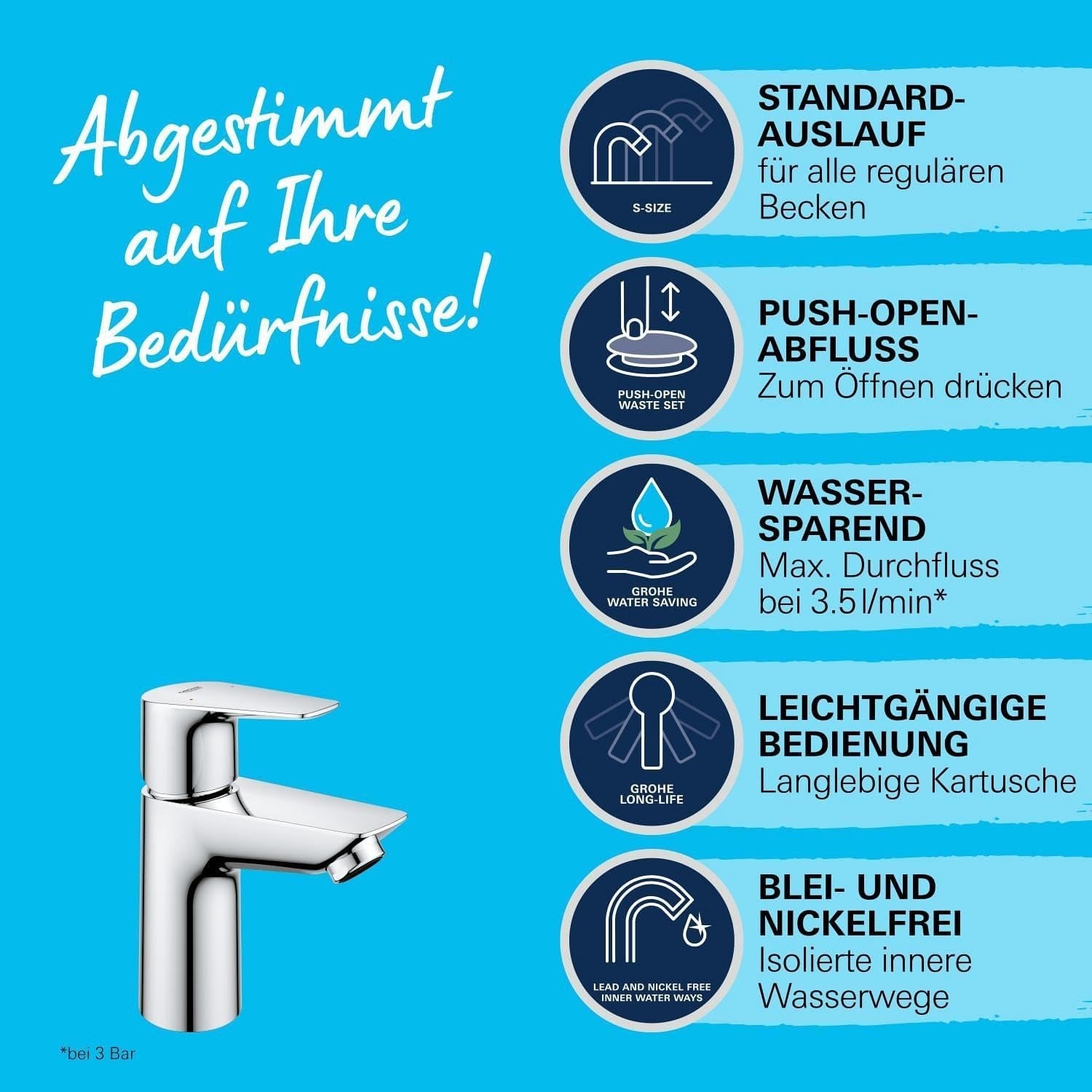 Waschtischarmatur 15 cm, chrom, wassersparend - 34% Rabatt