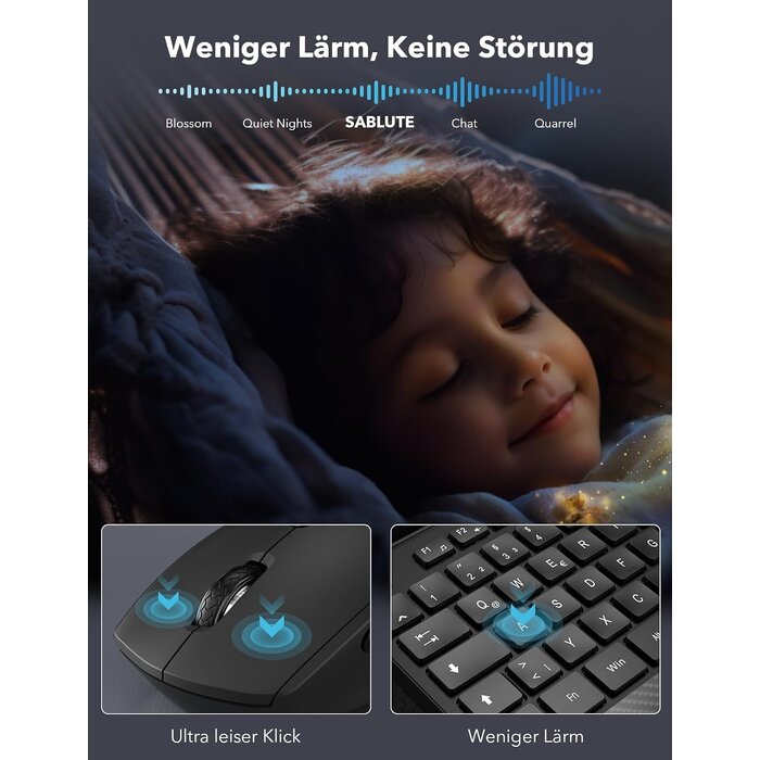 Kabelloses Tastatur-Maus-Set Ergonomisch QWERTZ - 31% Rabatt